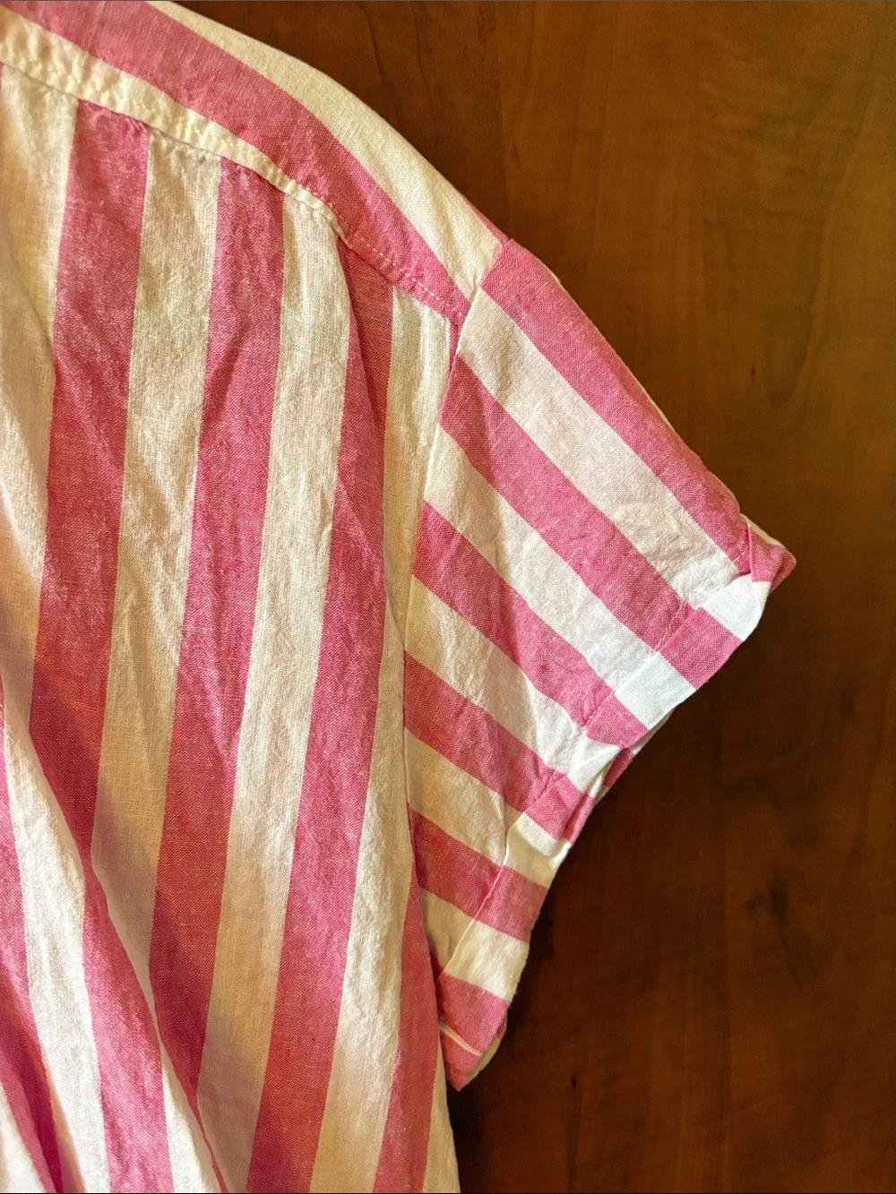 J. Crew Vertical Stripe Button-Front Linen Shirt